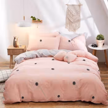 安居先森 D1387 1.5*2.0m 40支纱全棉印花单人被套套活性印染 1.00 件/条 (计价单位：条) 粉色