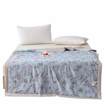 汉司家纺 雅致亲肤全棉 150*200cm  大豆水洗夏凉被 被子 1.00 件/条 (计价单位：条) 栀子色