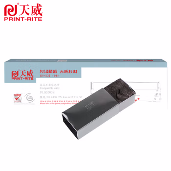 天威(PrintRite) DLQ2000K/3000K专业装 1支装 色带芯 1支装  适用于EPSON DLQ2000K 12m*25.4mm直芯 黑色
