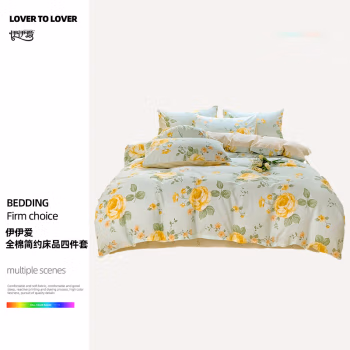 伊伊爱 TJ0HG02201505 /200*230cm 全棉简约床品四件套 (计价单位：套) 温语-兰
