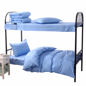 伊伊爱 TJ0JD02101172 /150*200cm 酒店公寓值班室40S贡缎蓝色锻条三件套 (计价单位：套) 蓝色缎条