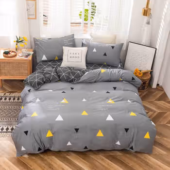 安居先森 D1393三件套 40支纱高支高密全棉印花单人床三件套 (计价单位：套) 灰色