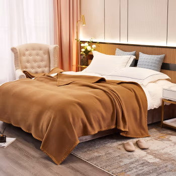 伊伊爱 Y0TK02100083 200*230cm 纯色双面绒毛毯 1.00 件/条 (计价单位：条) 驼色