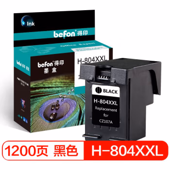 得印(befon) 804XXL T6N10AA 大容量 打印量1200页 适用惠普 HP ENVY Photo 6220 6222 7120 7820 7822 墨盒 (计价单位：盒) 黑色
