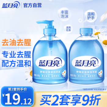 蓝月亮 野菊花 500g+500g瓶补 洗手液 1.00 瓶/组 (计价单位：组) 蓝色