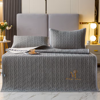 伊伊爱 XZ0AN02200023 /150*200cm纯色字母绣乳胶凉席三件套 凉席 (计价单位：件) 时尚灰