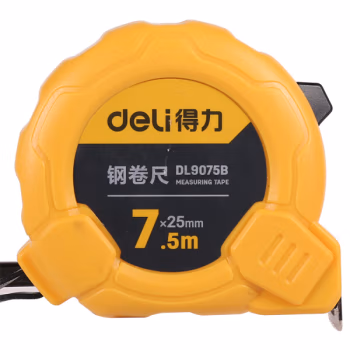 得力工具 DL9075B  7.5mx25mm 卷尺软尺 (计价单位：个) 黄色