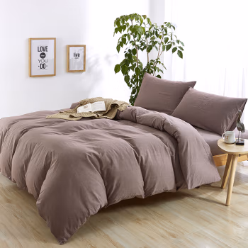 伊伊爱 CMTJ-16XK-116 水洗棉纯色系列 200*230cm 纯棉 四件套 (计价单位：套) 棕素色