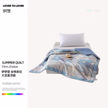 伊伊爱 BZ0LFS2201012 /200*230cm 全棉条纹大豆夏凉被 (计价单位：件) 粗条-深青