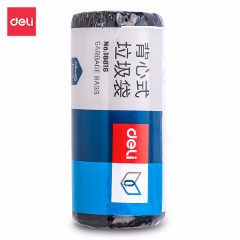 得力(deli) 18816背心式30只/卷单卷装 垃圾袋 (计价单位：包) 黑色