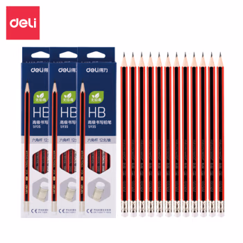 得力(deli) S935 HB 铅笔 12.00 支/盒 (计价单位：盒) 黑色