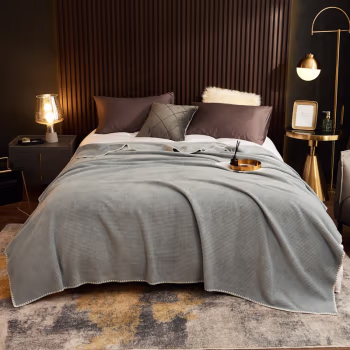 伊伊爱 Y0TK02100093 /200*230cm 纯色华夫格毛毯 1.00 件/条 (计价单位：条) 浅灰