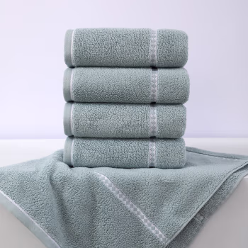 鲸轩 M603 34*74cm 120g  春风十里精梳棉提缎 毛巾 (计价单位：条) 绿色