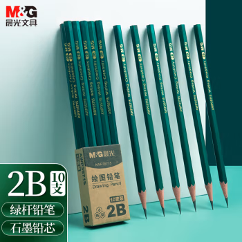 晨光(M&G) AWP35715 2B（单支装） 经典六角木杆铅笔 (计价单位：支) 绿色笔杆