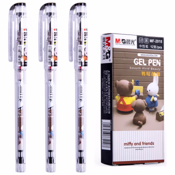 晨光(M&amp;G) MF2018 0.38mm 中性笔 12.00 支/盒 (计价单位：盒) 黑色