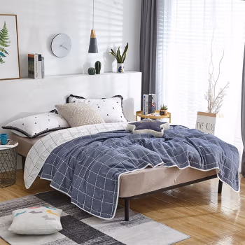 伊伊爱 MJT-9QM-002 120*150cm 六层纱布 四季通用 多用途毛巾毯 毛毯 1.00 件/条 (计价单位：条) 蓝色