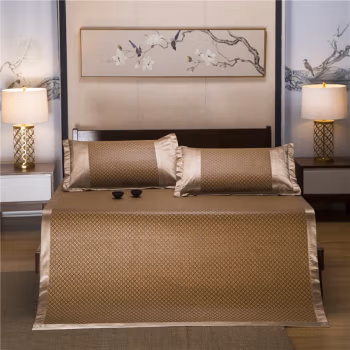 伊伊爱 D02000076 /120*195cm双面洛卡卡系列 藤席套装 (计价单位：件) 方块螺纹