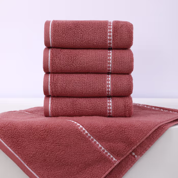 鲸轩 M601 34*74cm 120g  春风十里精梳棉提缎 毛巾 (计价单位：条) 红色