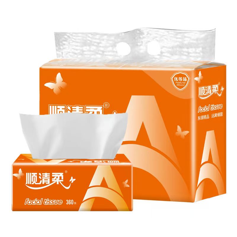顺清柔 抽纸 3层120抽（360张） 8包/提 