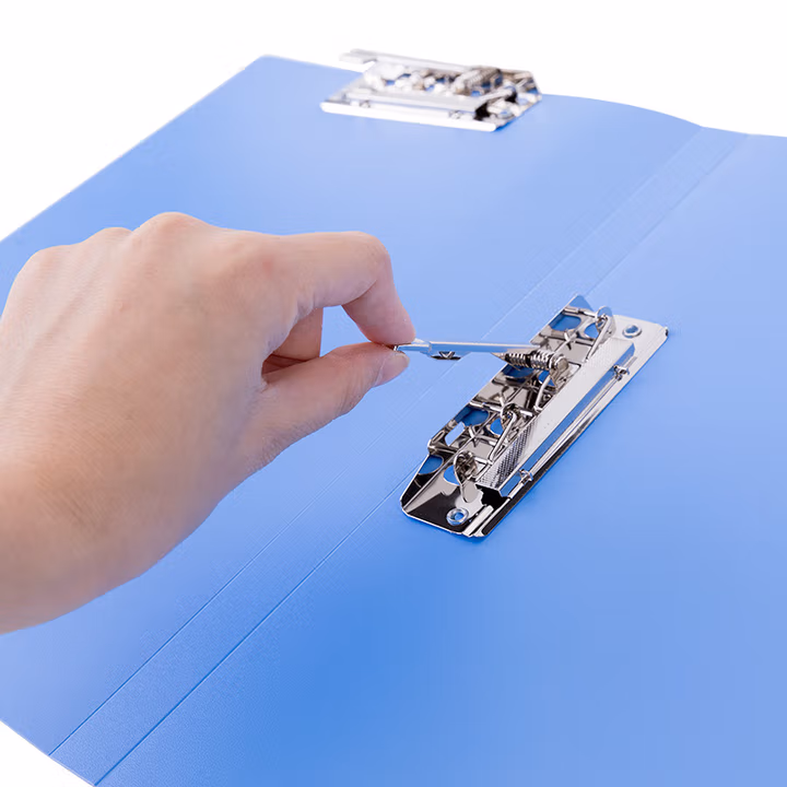 得力（deli）文件夹单夹双夹A4办公单夹插袋报告夹收纳夹档案资料 5302ES双强力夹 蓝色               