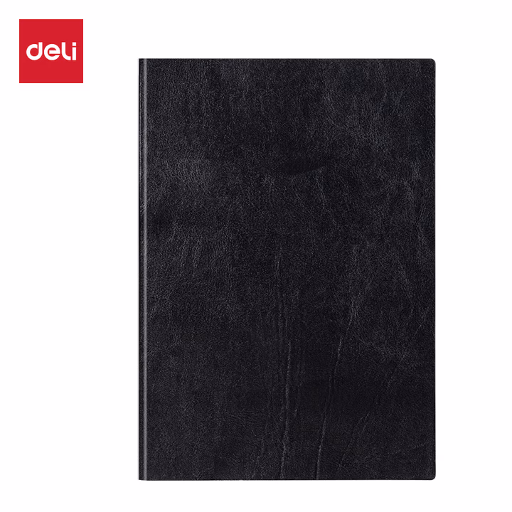 得力（deli）皮面本6900记事本245x170mm80张16K商务笔记本 6900-25K(黑色)207mm*140mm 8               